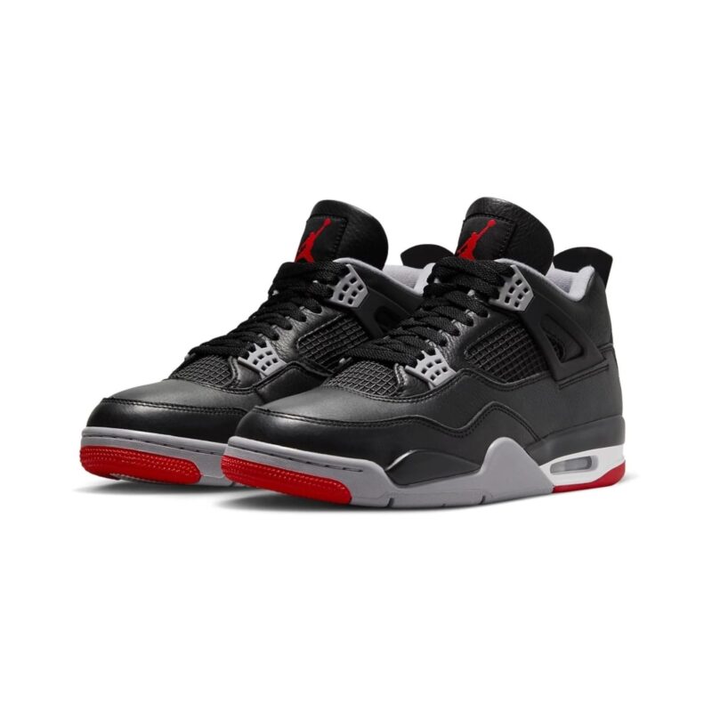 Big Kids Jordan 4 Retro Bred Reimagined Blk/Fire Red-Grey (Fq8213 006)