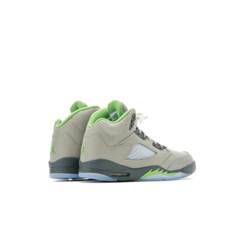 Big Kids Jordan 5 Retro Green Bean Silver/Green Bean-Flint Grey (Dq3734 003)