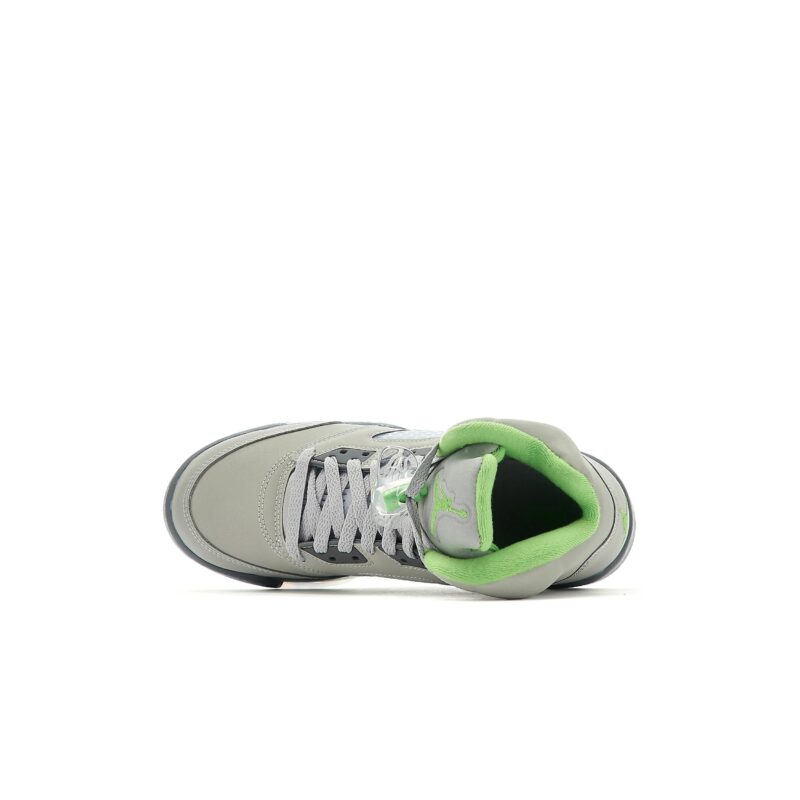 Big Kids Jordan 5 Retro Green Bean Silver/Green Bean-Flint Grey (Dq3734 003)