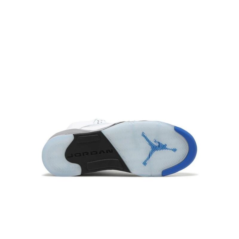 Big Kids Jordan 5 Retro Stealth White/Stealth-Black-Hyper Royal (440888 140)