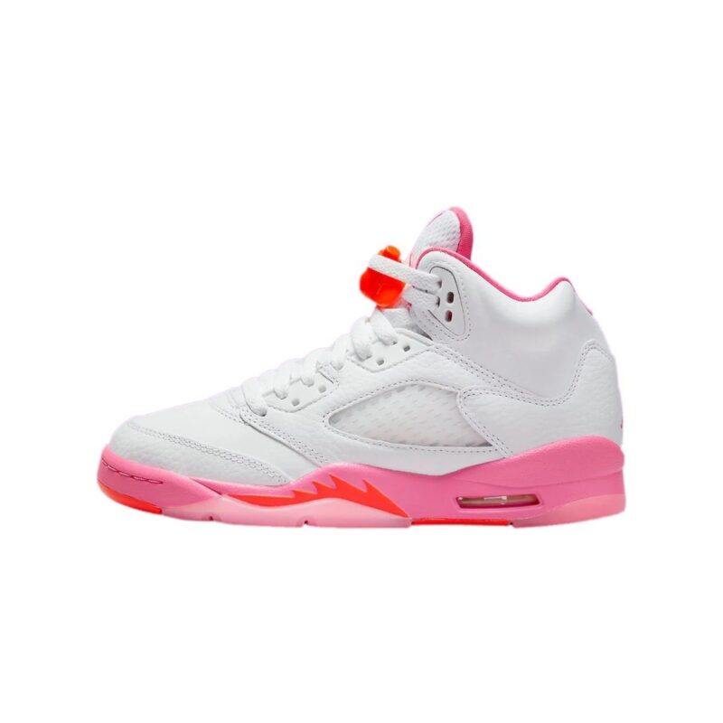 Big Kids Jordan 5 Retro White/Pinksicle-Safety Orange (440892 168)