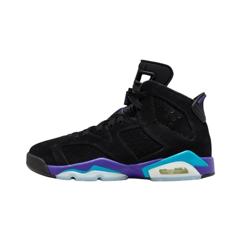 Big Kids Jordan 6 Retro Aqua Black/Bright Concord-Aquatone (384665 004)