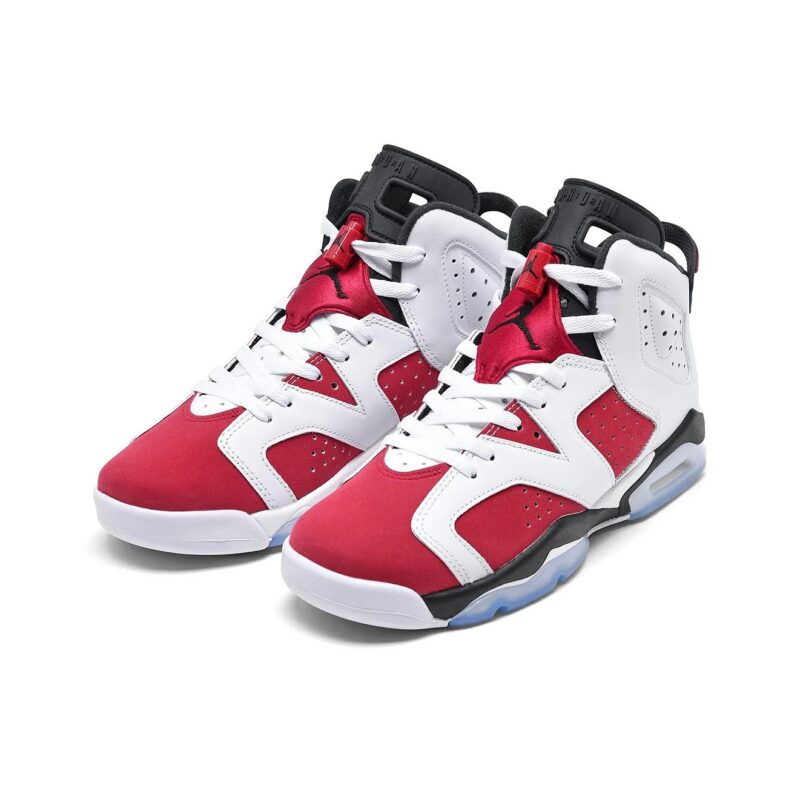 Big Kids Jordan 6 Retro Carmine White/Carmine-Black (384665 106)