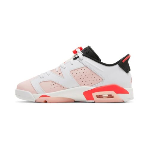 Big Kids Jordan 6 Retro Low White/Atmosphere-Infrared 23 (768878 102)