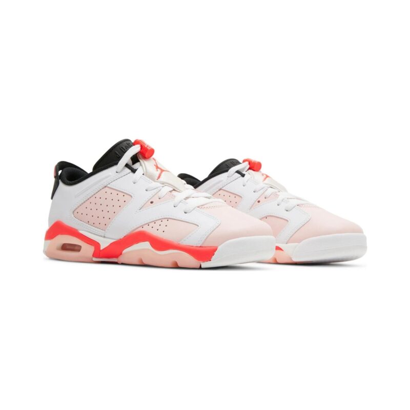 Big Kids Jordan 6 Retro Low White/Atmosphere-Infrared 23 (768878 102)