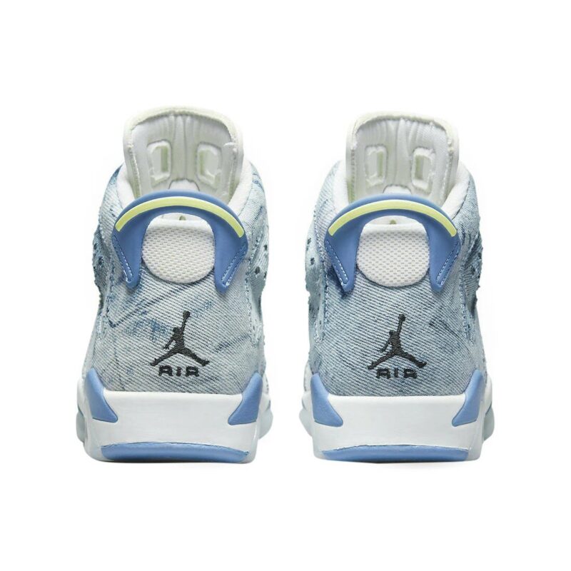 Big Kids Jordan 6 Retro Washed Denim Wht/Dutch Blue-Citron Tint (Dm9045 100)