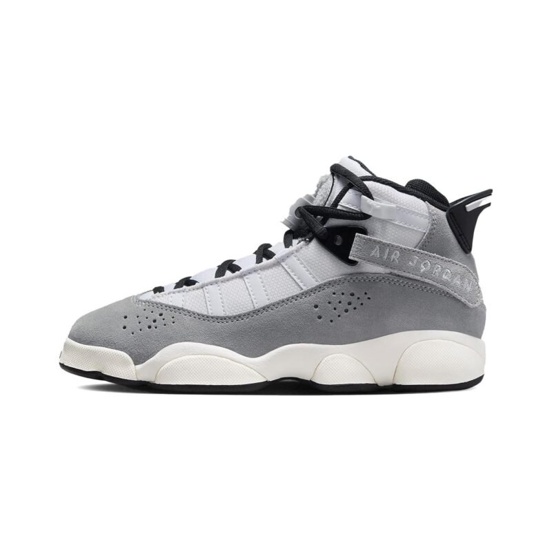 Big Kids Jordan 6 Rings Bg Lt Smoke Grey/Wht-Blk Sail (Fj4651 077)