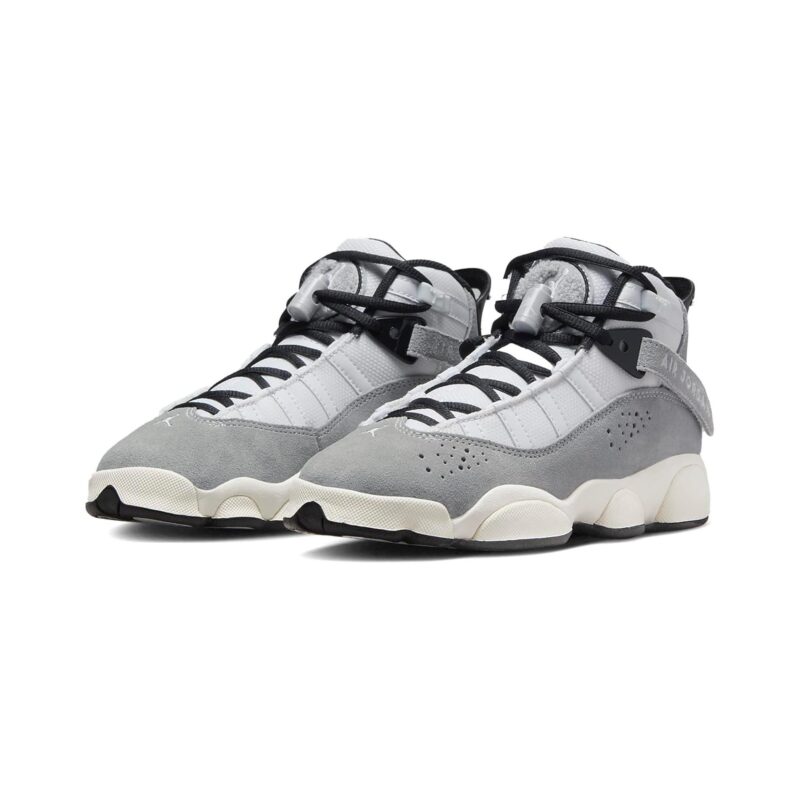 Big Kids Jordan 6 Rings Bg Lt Smoke Grey/Wht-Blk Sail (Fj4651 077)