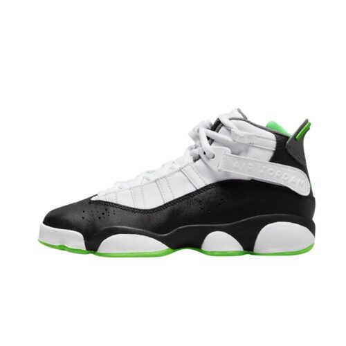 Big Kids Jordan 6 Rings White/Green Strike-Black (323419 130)