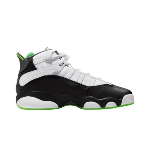 Big Kids Jordan 6 Rings White/Green Strike-Black (323419 130)