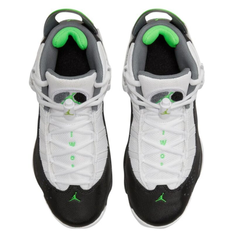 Big Kids Jordan 6 Rings White/Green Strike-Black (323419 130)