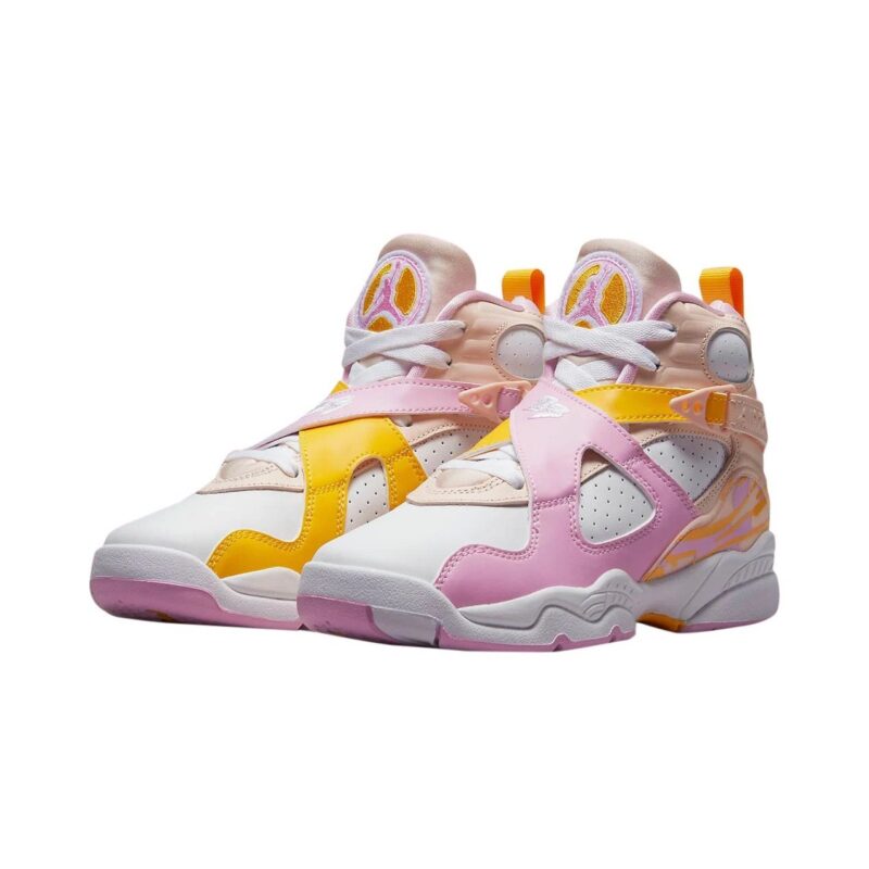 Big Kids Jordan 8 Retro Artic Punch Orange Pearl/Lt Artic Pink (580528 816)