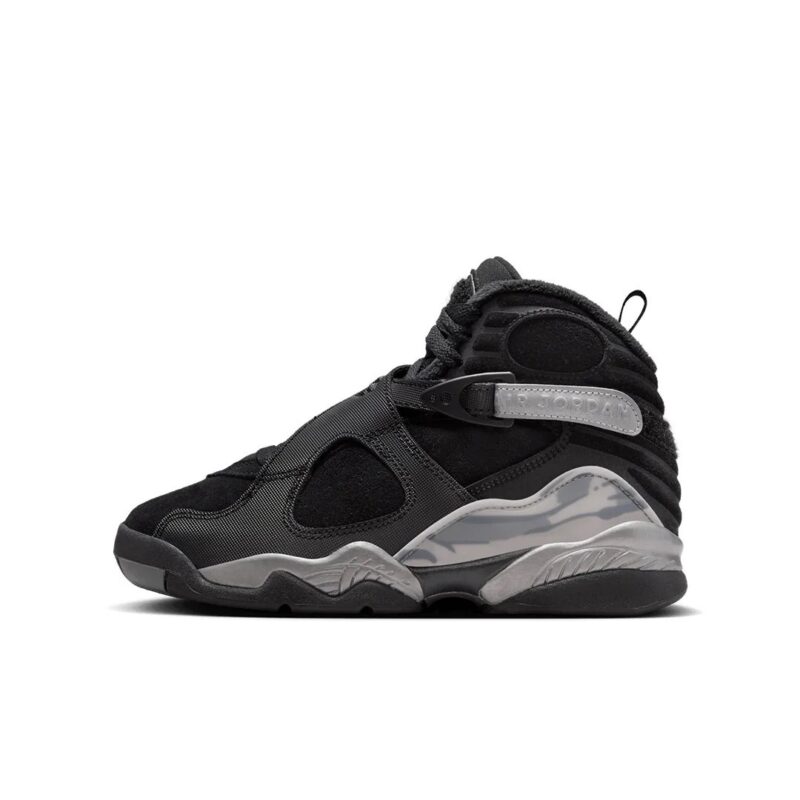 Big Kids Jordan 8 Retro Wntr Black/Gunsmoke-Metallic Silver (Fn5190 001)