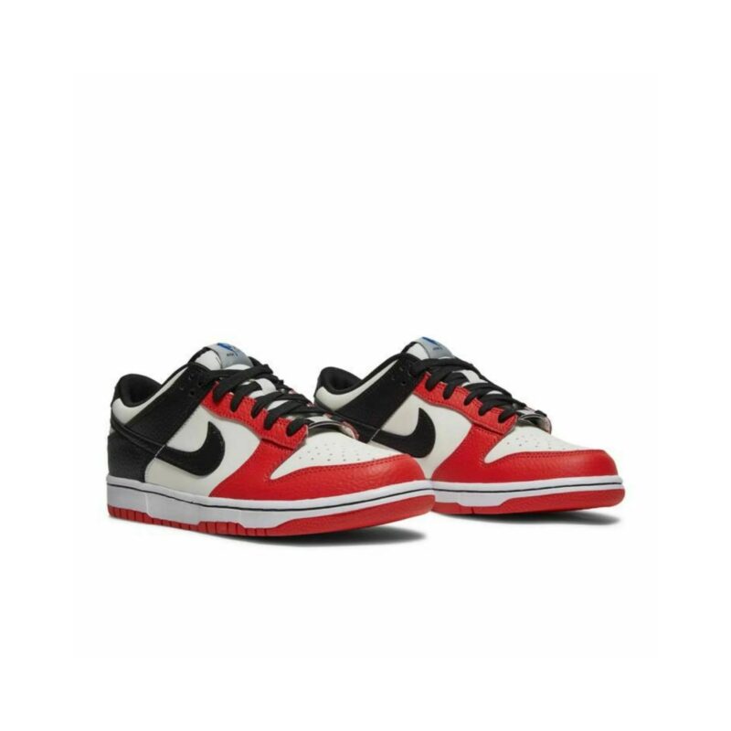 Big Kids Nike Dunk Low Sail/Black-Black-Chile Red (Do6288 100)