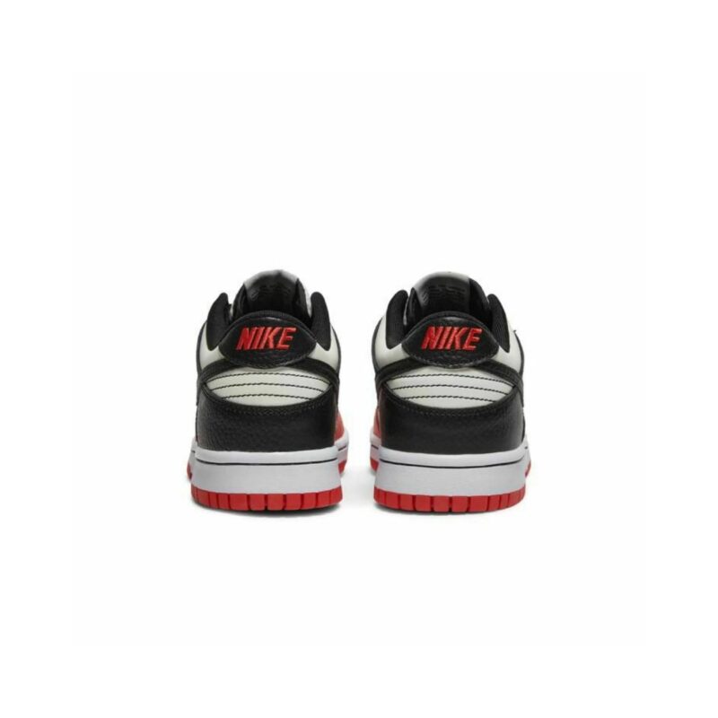 Big Kids Nike Dunk Low Sail/Black-Black-Chile Red (Do6288 100)