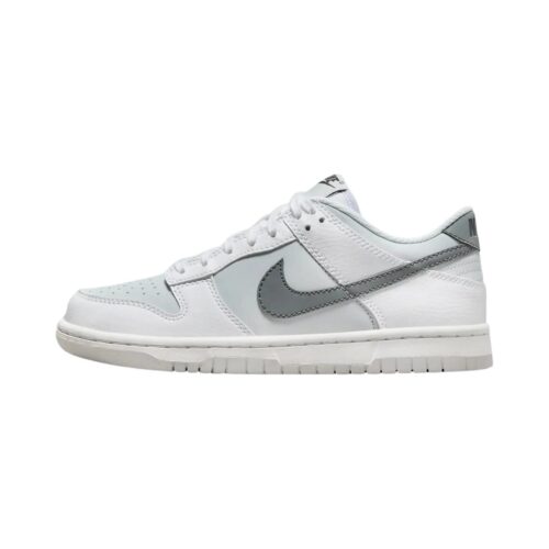 Big Kids Nike Dunk Low White/Smoke Grey-Pure Platinum (Fv0365 100)