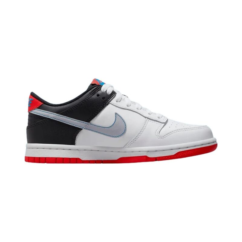 Big Kids Nike Dunk Low White/Wolf Grey-Lt Crimson (Dh9765 103)