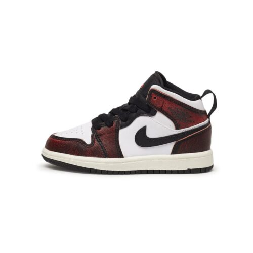 Little Kid Jordan 1 Mid Se Wear-Away Chicago Blk/Ifr 23-Wht-Sail (Fb0567 006)