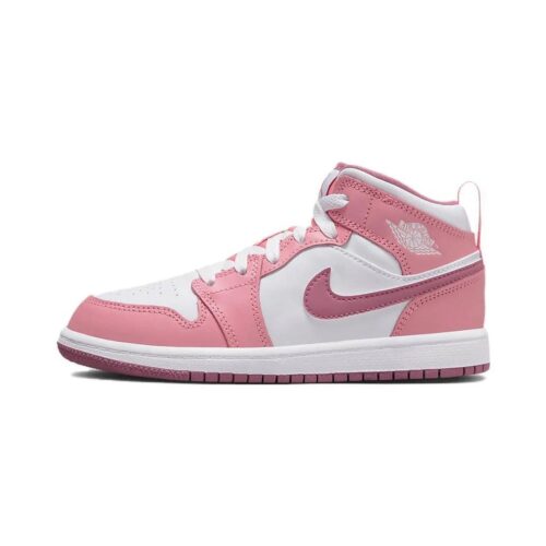 Little Kids Jordan 1 Mid Coral Chalk/Desert Berry-White (Dq8424 616)