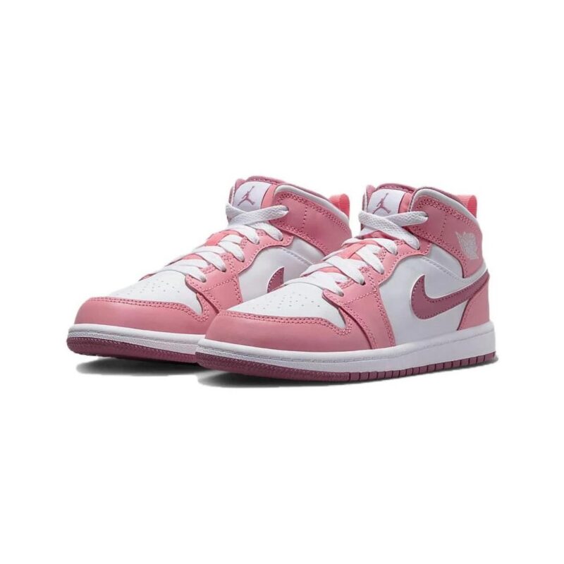 Little Kids Jordan 1 Mid Coral Chalk/Desert Berry-White (Dq8424 616)