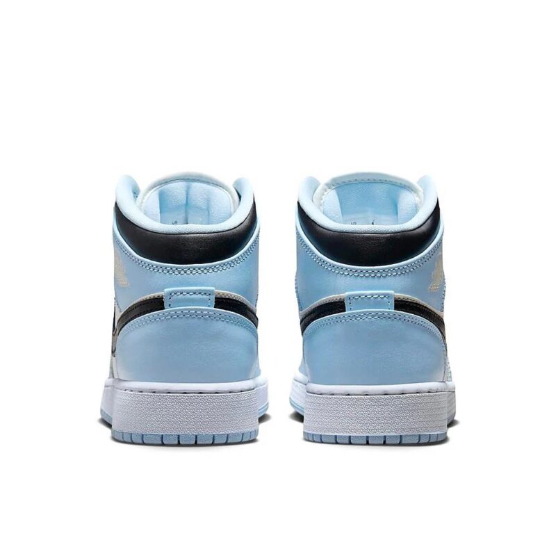 Little Kids Jordan 1 Mid Ice Blue/Black-Sail-White (640737 401)