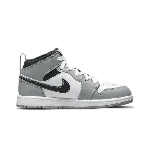 Little Kids Jordan 1 Mid Lt Smoke Grey/White-Anthracite (640734 078)