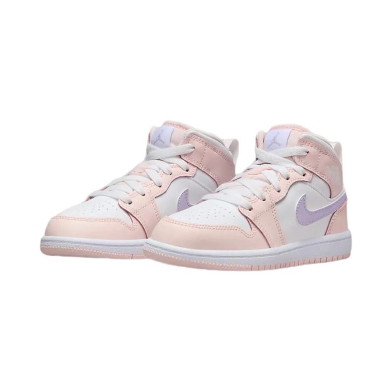 Little Kids Jordan 1 Mid Pink Wash/Violet Frost-White (Fd8781 601)