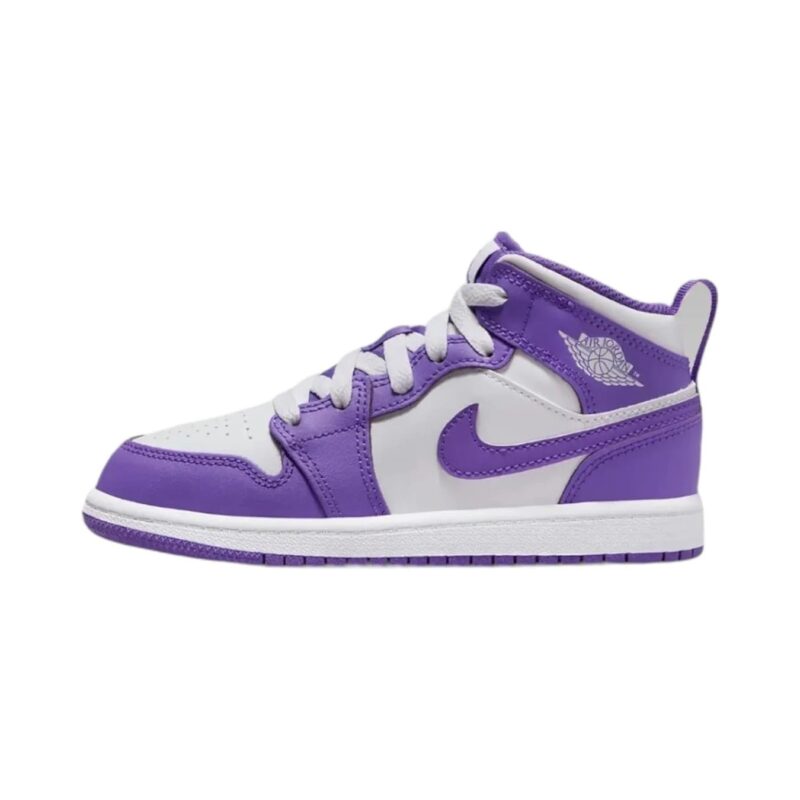 Little Kids Jordan 1 Mid Purple Venom/White (Dq8424 511)