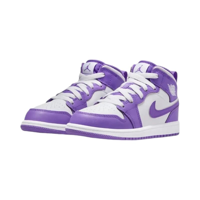 Little Kids Jordan 1 Mid Purple Venom/White (Dq8424 511)