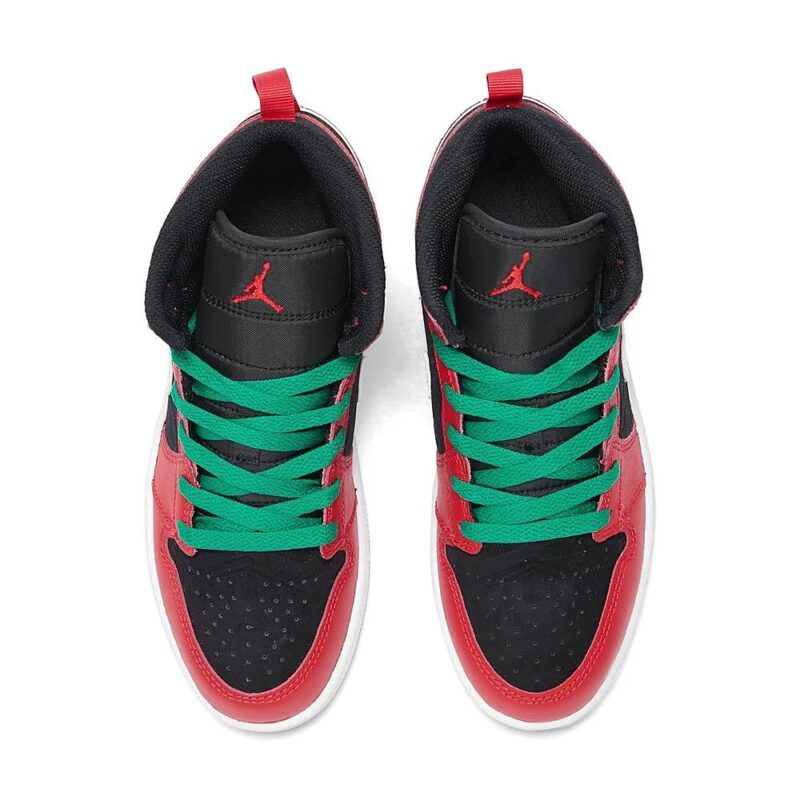 Little Kids Jordan 1 Mid Se Black/Fire Red-White-Malachite (Dq8419 006)