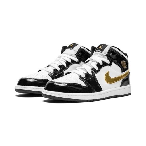 Little Kids Jordan 1 Mid Se Black/Metallic Gold-White (Bq6932 007)