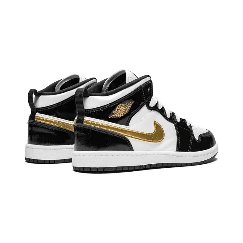 Little Kids Jordan 1 Mid Se Black/Metallic Gold-White (Bq6932 007)