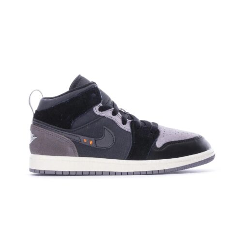 Little Kids Jordan 1 Mid Se Craft Black/Cement Grey-Lt Graphite (Dv0436 001)