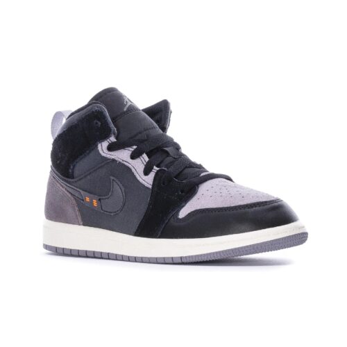 Little Kids Jordan 1 Mid Se Craft Black/Cement Grey-Lt Graphite (Dv0436 001)