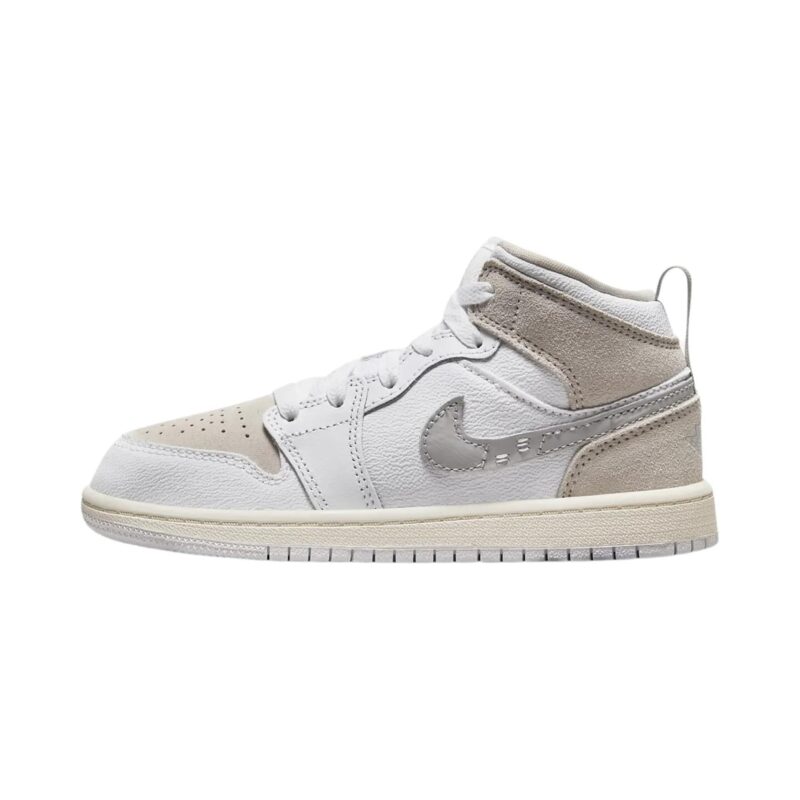 Little Kids Jordan 1 Mid Se Craft Wht/Lt Orewood Brn-Grey (Fb9141 120)