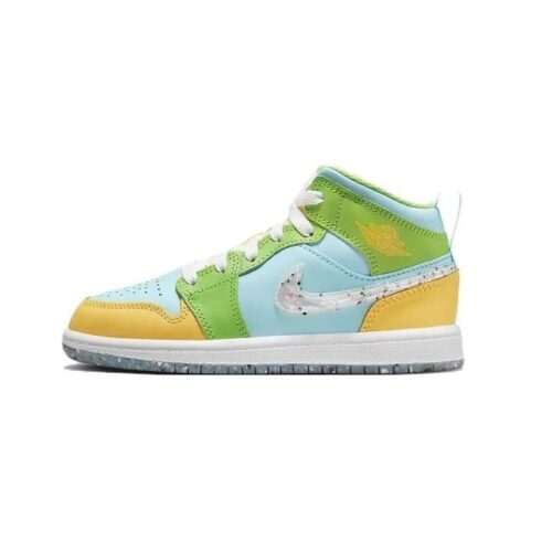 Little Kids Jordan 1 Mid Se Glacier Ice/White-Citron Pulse (Dx4370 400)