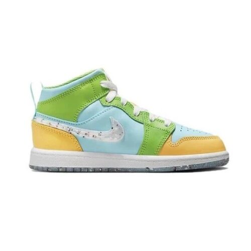 Little Kids Jordan 1 Mid Se Glacier Ice/White-Citron Pulse (Dx4370 400)