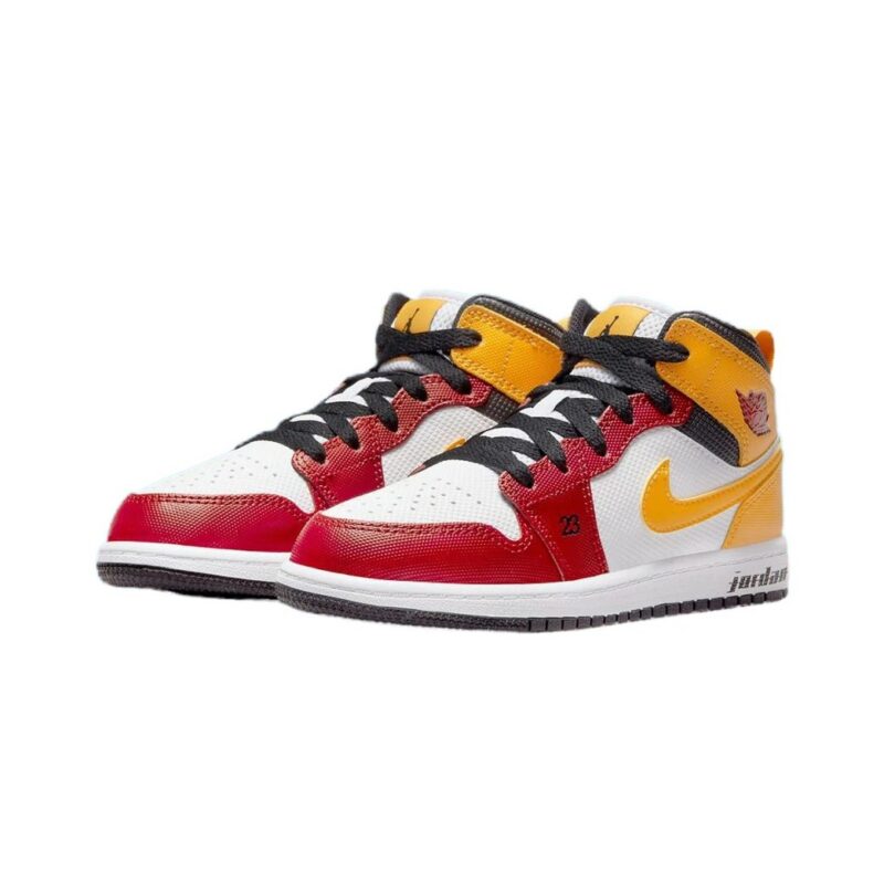 Little Kids Jordan 1 Mid Se Motorsport Black/Univ Gold-Gym Red (Dj0337 067)