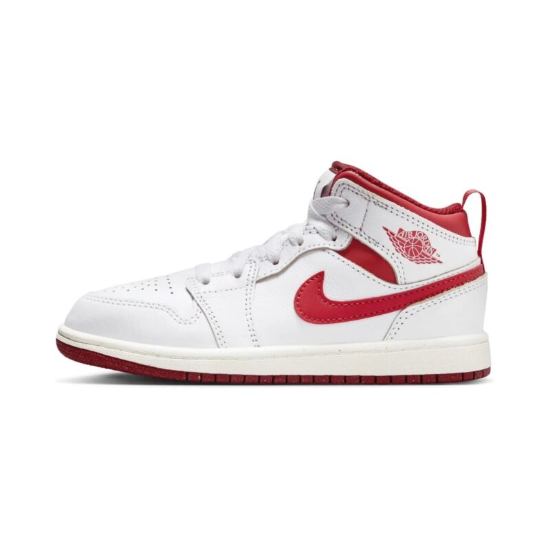 Little Kids Jordan 1 Mid Se White/Lobster-Dune Red-Sail (Fj3467 160)