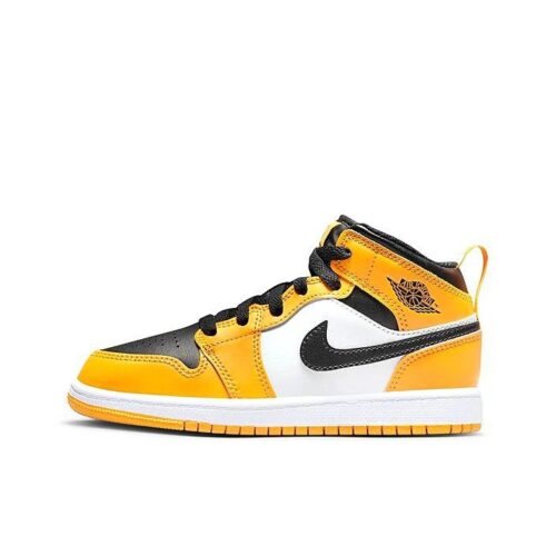 Little Kids Jordan 1 Mid Taxi Taxi/Black-White (640734 701)