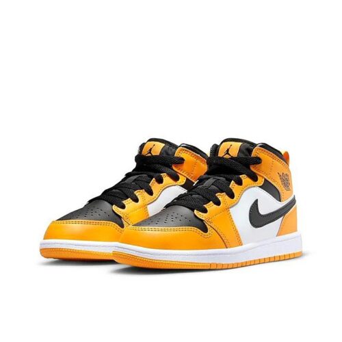 Little Kids Jordan 1 Mid Taxi Taxi/Black-White (640734 701)