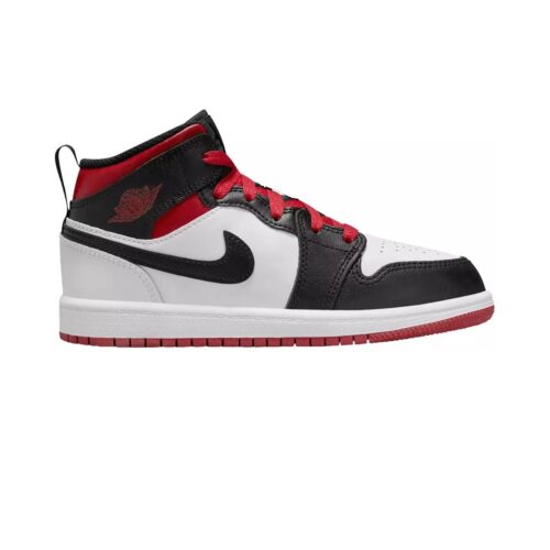 Little Kids Jordan 1 Mid White/Gym Red-Black (Dq8424 106)