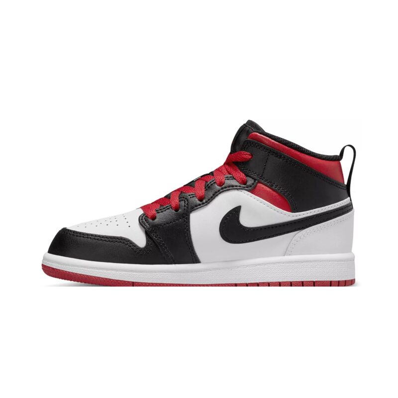 Little Kids Jordan 1 Mid White/Gym Red-Black (Dq8424 106)