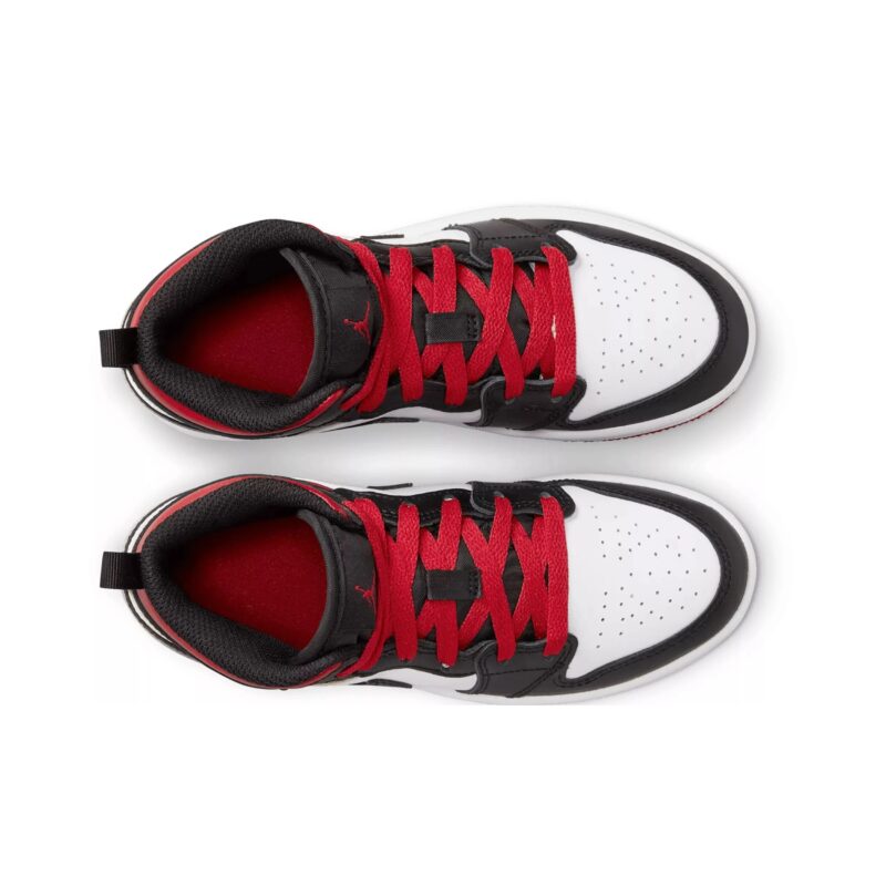 Little Kids Jordan 1 Mid White/Gym Red-Black (Dq8424 106)