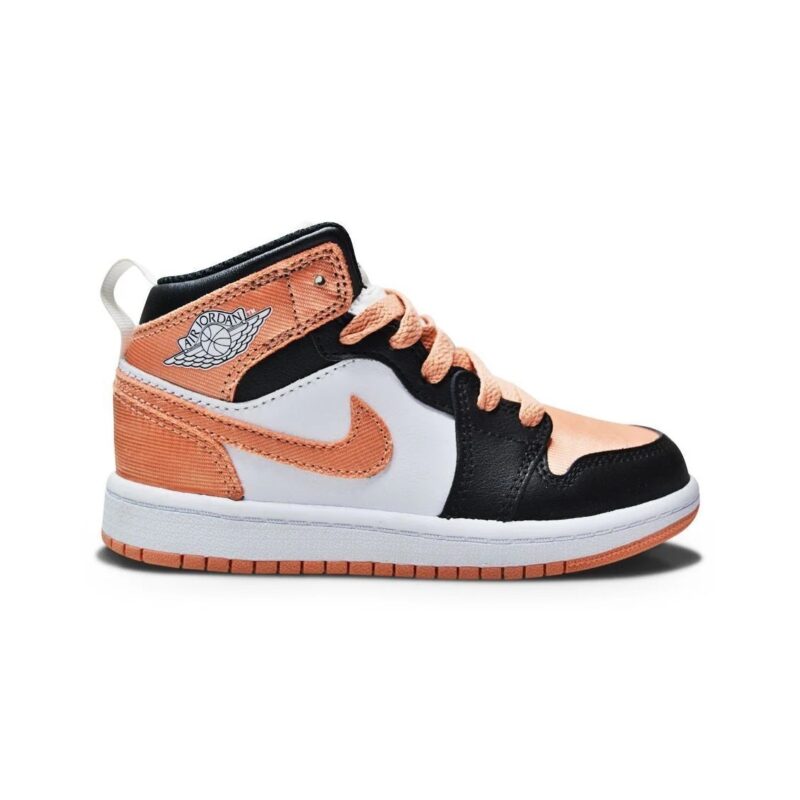 Little Kids Jordan 1 Mid White/Lt Madder Root-Black (Dm9078 108)