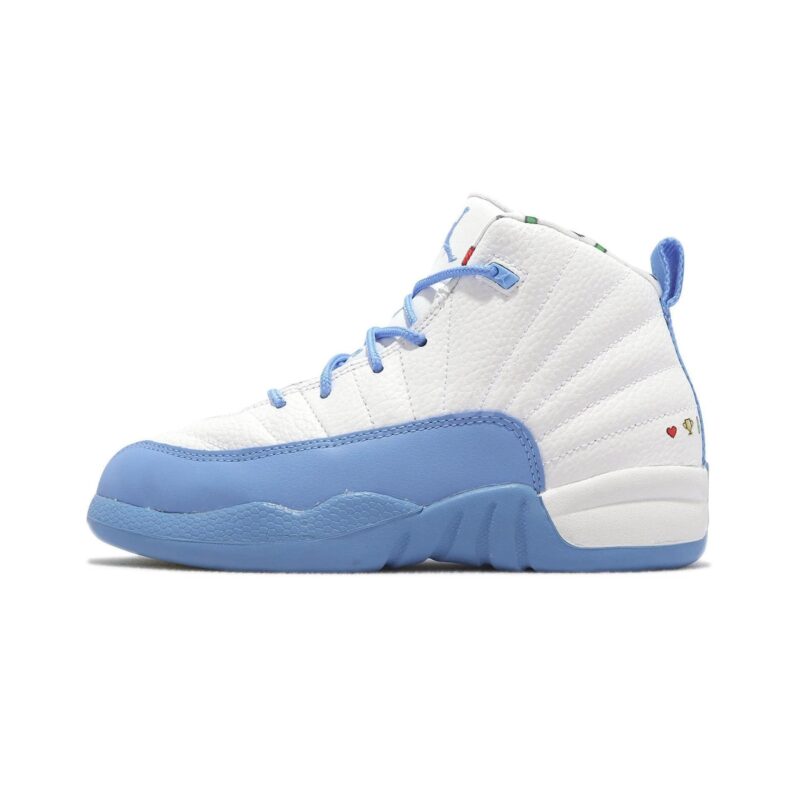 Little Kids Jordan 12 Retro Emoji White/University Blue (Dq4366 114)