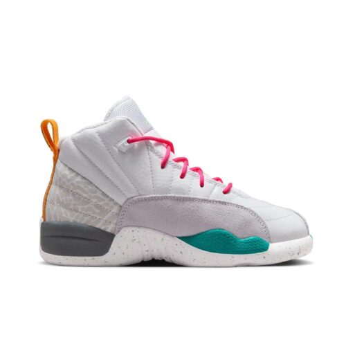 Little Kids Jordan 12 Retro White/Vapor Green-Photon Dust (151186 130)