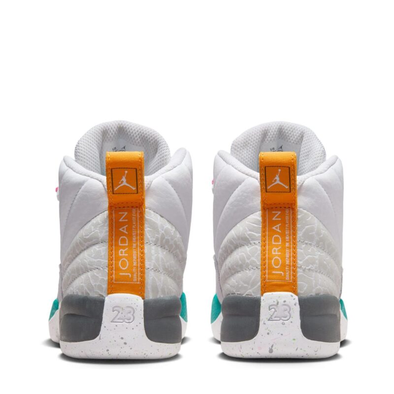 Little Kids Jordan 12 Retro White/Vapor Green-Photon Dust (151186 130)