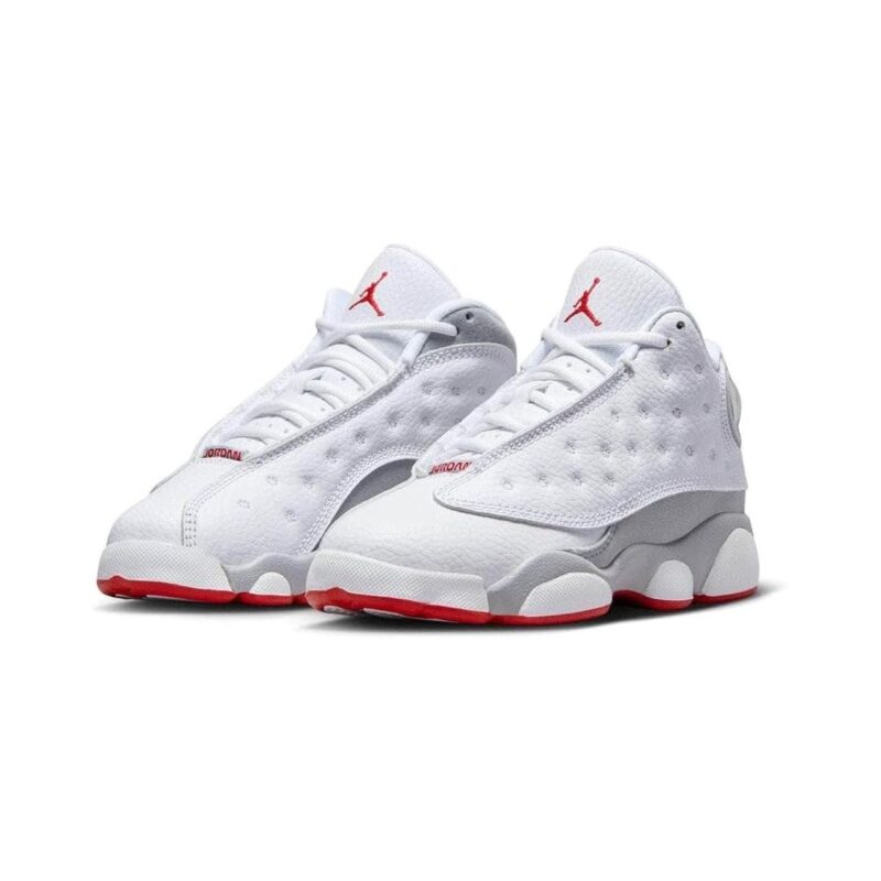 Little Kids Jordan 13 Retro White/True Red-Wolf Grey (Dj3005 160)