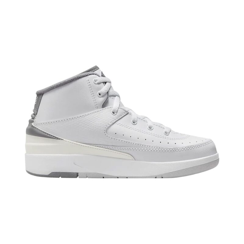 Little Kids Jordan 2 Retro White/Cement Grey-Sail-Black (Dq8564 100)